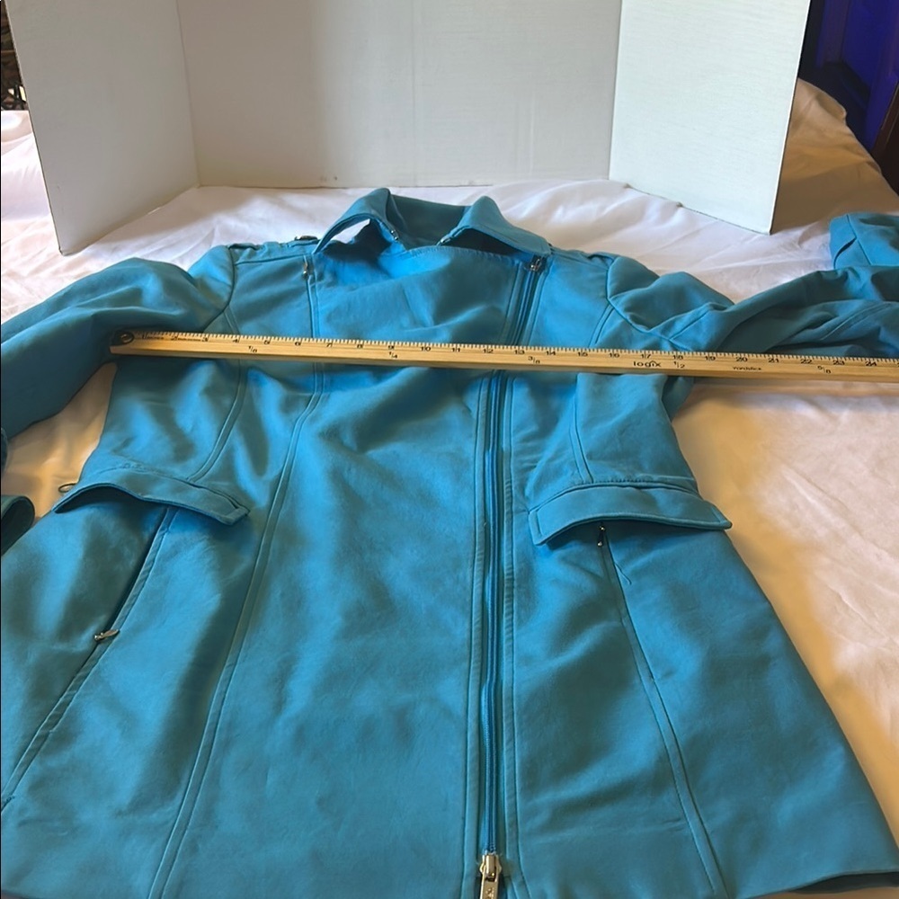 Calvin Klein Blue Trench Coat - Picture 4 of 7